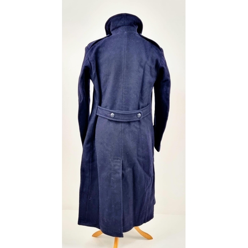 308 - A Very Heavy Navy Blue Vintage Home Front Military Defence Coat. Made by Smith and Co of Derby 1951.... 