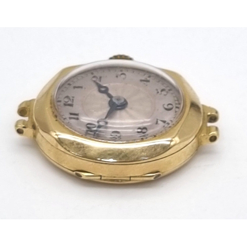 291 - A Vintage 18k Gold Watch Case. Mechanical movement. 22mm diameter. 10.31g total weight. A/F