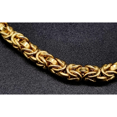 3 - A Gorgeous Complex Inter-linking 18K Yellow Gold long Necklace and Bracelet Set. 56cm and 17cm. 31.3... 