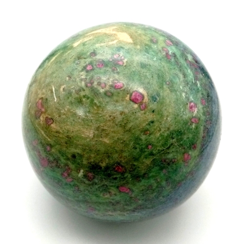 101 - A 4.25 Kilo Natural Ruby Zoisite Gemstone Artefact Globe. Bluish red colour. Zoisite is a stone of r... 