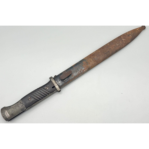 146 - A WW2 German Mauser K-98 Bayonet with Scabbard and Frog.