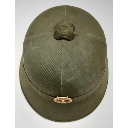 182 - Indo - China Era Late 1950’s Issue Viet-minh Helmet with N.V.A. Cap Badge.