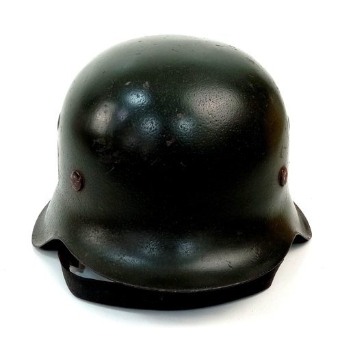 28 - A WW2 German Field Police M42-Mid War Double Decal Helmet.