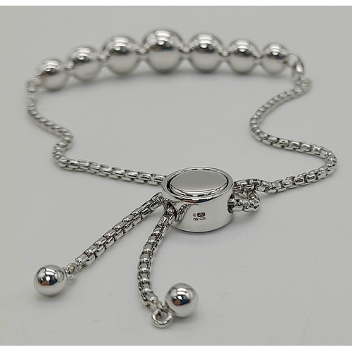 319 - New in Box Sterling Silver Stone Set Bracelet Adjustable Length- High Street Price £130.15.32 Grams