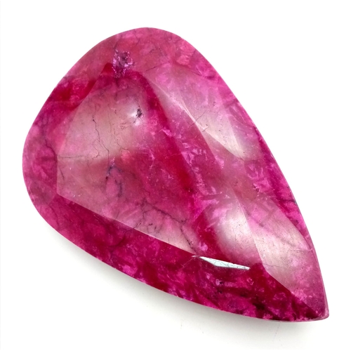 32 - A Humongous 5540ct Pear Cut Natural Earth Mined Ruby. Colour Enhanced. 16 x 11cm.