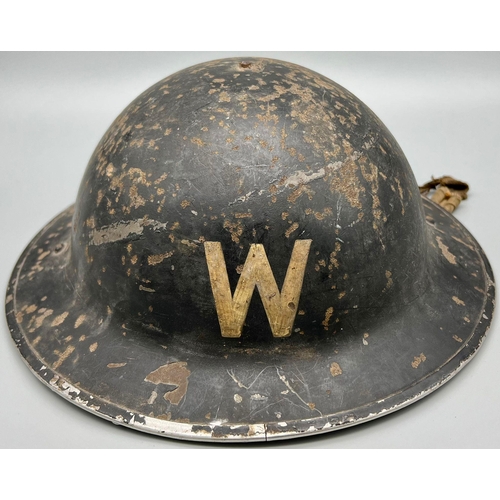 352 - WW2 British Home Front Air Raid Wardens Helmet.