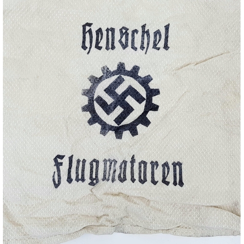 420 - A 3rd Reich Henschel Aircraft Engine Factory Rest Room Towel.