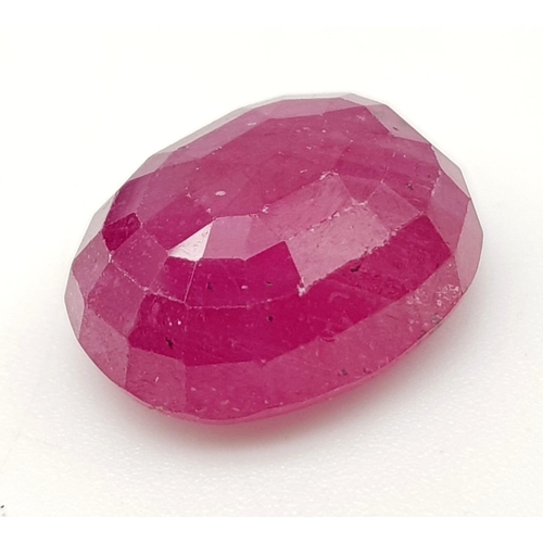 820 - A 10.95ct Oval Cut Natural Ruby.Crystalline Inclusions and Clarity enhanced. GLI Certified.