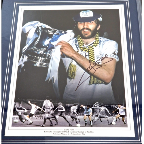 201 - A LARGE FRAMED AND PERSONALLY SIGNED PHOTO OF RICKY VILLA WHO SCORED THE WINNING GOAL IN THE 1981 CU... 