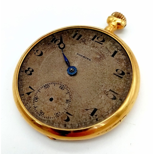 8 - An Antique 18K Yellow Gold Pocket Watch. In need of repair so as found. 46.4g total weight.