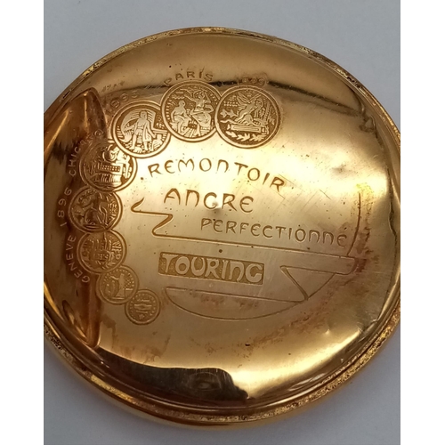 8 - An Antique 18K Yellow Gold Pocket Watch. In need of repair so as found. 46.4g total weight.