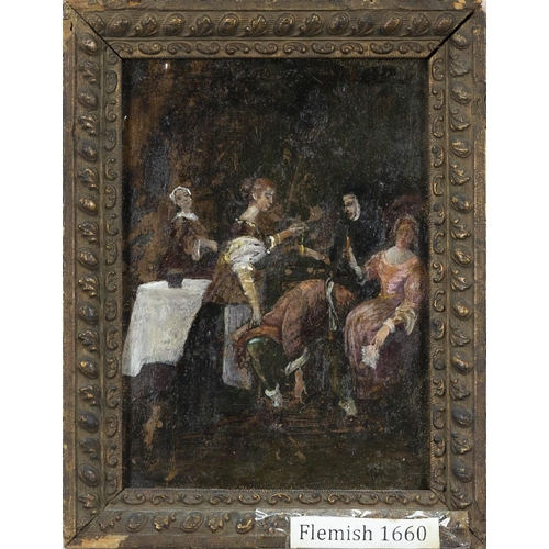 361 - Oil Painting on Canvas - Brothel.
19x14cm. 17th c oil on copper probably originally from France of I... 