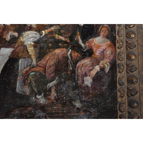 361 - Oil Painting on Canvas - Brothel.
19x14cm. 17th c oil on copper probably originally from France of I... 