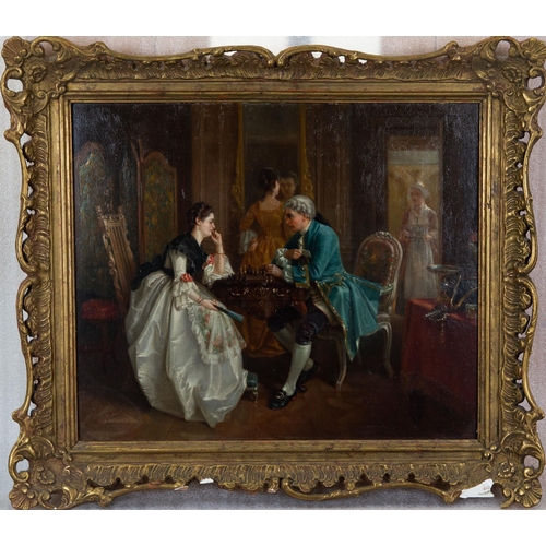 375 - Oil on Board by Joseph Payton, British 19th Century. Interior Scene Dated 1868. 
Appears to be in Go... 