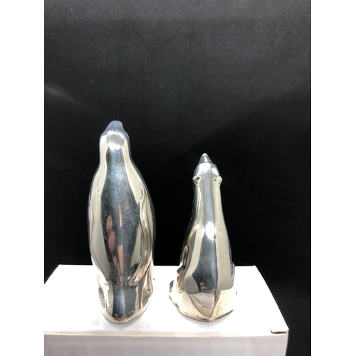 68 - Stunning sterling silver novelty pair of salt/pepper pots.
By David Anderson 
Polar bear  and pengui... 