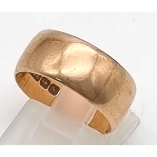 52 - A 9K Rose Gold Ladies Band Ring. Size L. 5.1g