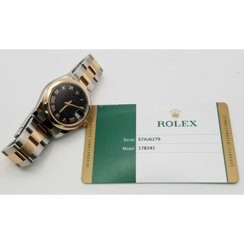 102 - A Rolex Oyster Perpetual Datejust Ladies Two-Tone Watch. Gold and stainless steel strap and case - 3... 