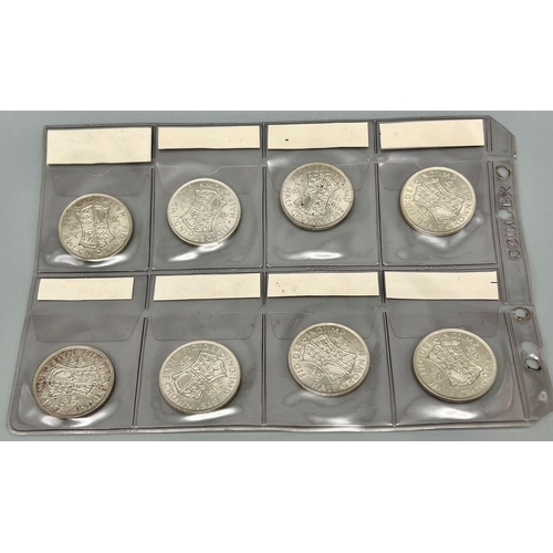 192 - A Selection of Pre 1947 Silver Halfcrown Coins. All uncirculated in a plastic wallet. Incudes the ye... 