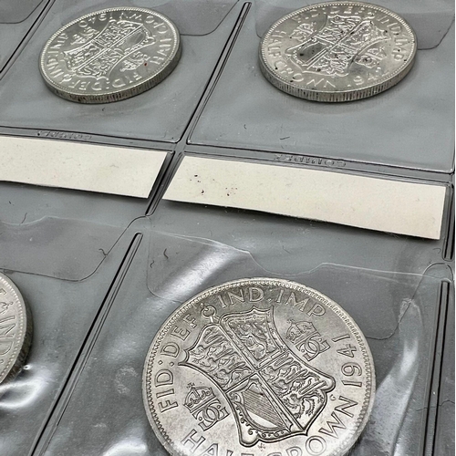 192 - A Selection of Pre 1947 Silver Halfcrown Coins. All uncirculated in a plastic wallet. Incudes the ye... 