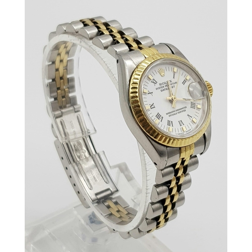 292 - A Rolex Oyster Perpetual Datejust Two-Tone Ladies Watch. Gold and stainless steel strap and case - 2... 