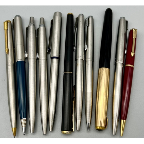 815 - An Eclectic Mix of Eleven Vintage Parker Pens. Please see photos for details. A/F