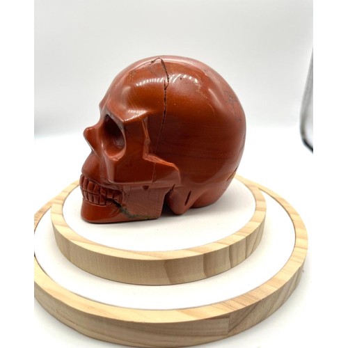 151 - A 1.1 Kilo Natural Hand-Crafted Red Jasper  Skull. A wonderful addition to your cabinet of curiositi... 