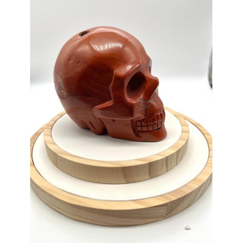 151 - A 1.1 Kilo Natural Hand-Crafted Red Jasper  Skull. A wonderful addition to your cabinet of curiositi... 