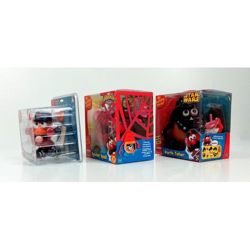 296 - Three Very Collectible Mr Potato Head Toys. To include: Spider-Man, Star Wars Darth-Tater and Sports... 