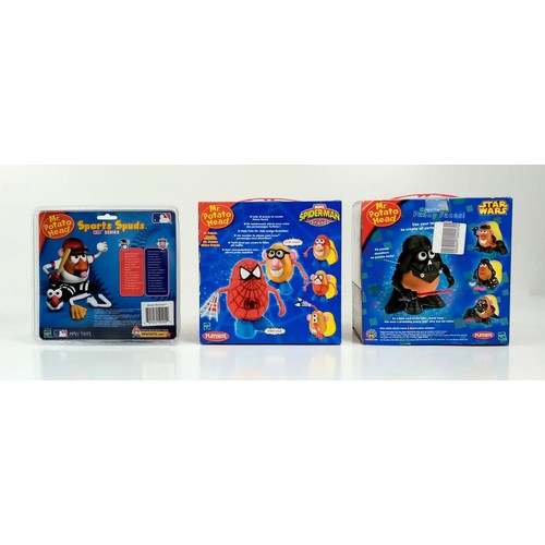 296 - Three Very Collectible Mr Potato Head Toys. To include: Spider-Man, Star Wars Darth-Tater and Sports... 