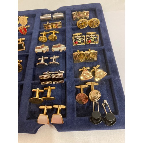 286 - Large selection of VINTAGE CUFFLINKS. Unusual and interesting collection to include matador,top hat,... 