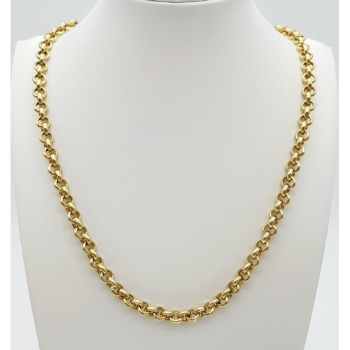 18 - A 9K Yellow Gold Circle-Link Chain. 48cm. 16.65g.