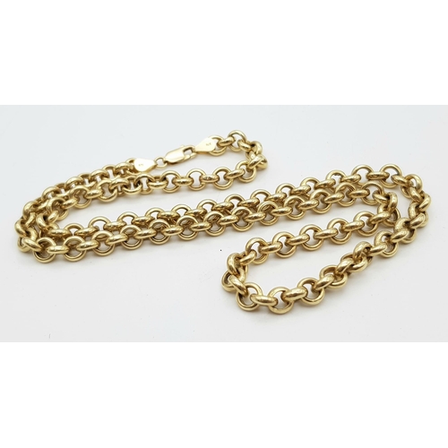 18 - A 9K Yellow Gold Circle-Link Chain. 48cm. 16.65g.