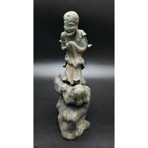 27 - A VERY RARE ANCIENT BUDDHA SAKY AMUNI ,ONCE GILDED WITH GOLD THE MANY CENTURIES OF INCENSE SMOKE HAV... 