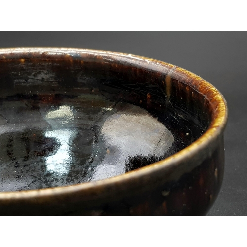 13 - A VERY RARE CHINESE SONG PERIOD (900-1200) JIAN TEA BOWL , WITH A UNIQUE METAL BAND AROUND THE RIM  ... 