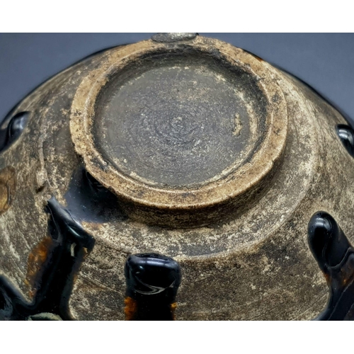 13 - A VERY RARE CHINESE SONG PERIOD (900-1200) JIAN TEA BOWL , WITH A UNIQUE METAL BAND AROUND THE RIM  ... 