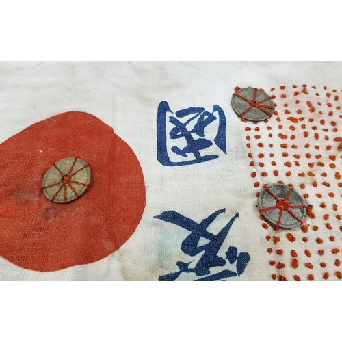 6 - A VERY RARE ORIGINAL SET OF WW2 JAPANESE MITSUBISHI ZERO PILOTS HACHIMAKI HARAMAKI WITH A LUCKY THOU... 