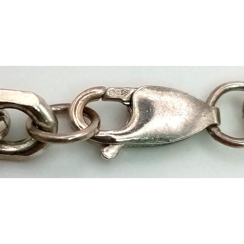 876 - A 925 Silver Chunky Belcher Link Chain. 46cm. 50.6g