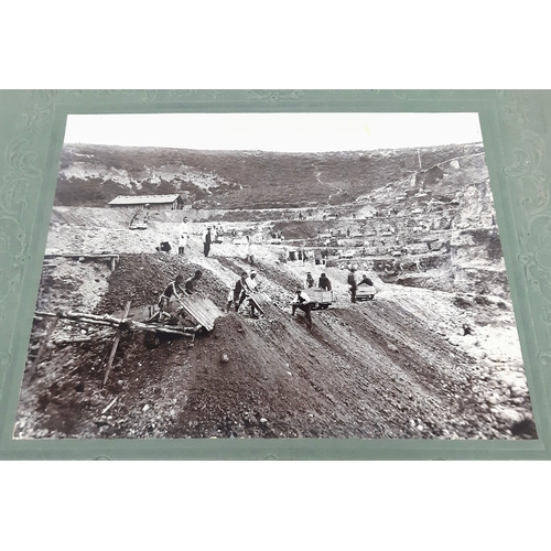 295 - A SET OF 4 LATE 19TH CENTURY FRAMED PHOTOGRAPHS  OF RAILWAY CONSTRUCTION SITES IN JAPAN.  PHOTOS ARE... 