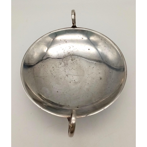 387 - An Antique 925 Silver Fruit Bowl. Hallmarks for Birmingham 1909. 18cm diameter. 353g. Slightly bent ... 