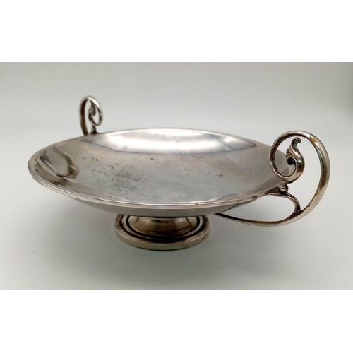 387 - An Antique 925 Silver Fruit Bowl. Hallmarks for Birmingham 1909. 18cm diameter. 353g. Slightly bent ... 