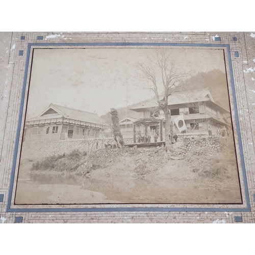 41 - A SET 0F 5 LATE 19TH CENTURY SEPIA PHOTGRAPHS SET IN CARD READY FOR FRAMING DEPICTING RURAL LIFE IN ... 