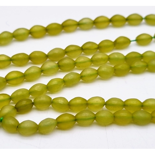 651 - A Natural Jade Prayer Bead Set. 80cm.