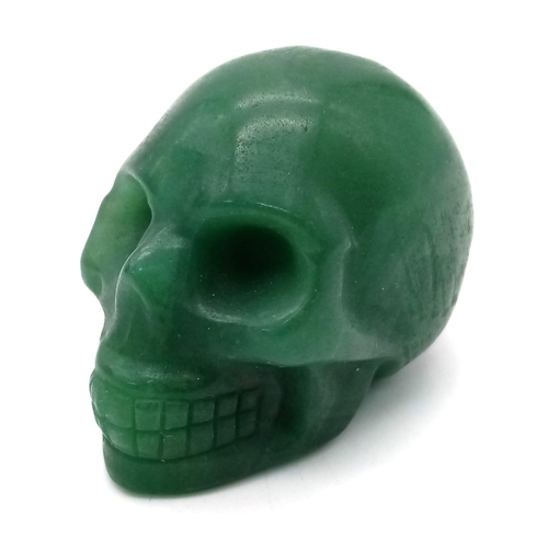 720 - A Green Aventurine Crystal Skull Figure. 5cm