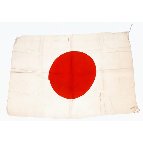 97 - A VERY RARE HAND STITCHED JAPANESE ARMY FLAG MADE IN SILK AND ORIGINALLY USED IN THE SINNO RUSSIAN W... 