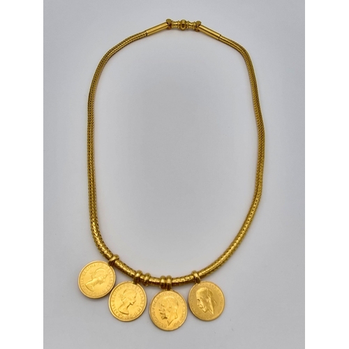 106 - A Mixed High Karat Gold Lot to Include: 2 x 18k gold bangles - 15.86g total weight. A necklace with ... 