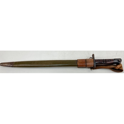 148 - A Model 1917 Remington WW1 Bayonet with Leather Frog and Scabbard. U.S. and Eagles head mark - 1917 ... 