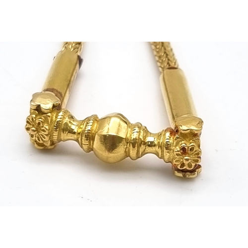 162 - An Elaborate 21k Yellow Gold Long Thali Chain. 56cm. 94.7g. Ref: 3 - 11080.