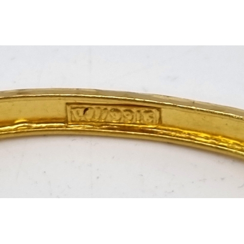 934 - Three 22k Yellow Gold Bangles - All with slight kinks so A/F -  37.14g Plus One 22K gold necklace wi... 