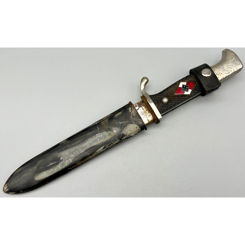 220 - WW2 German RZM Marked Hitler Youth Knife and Scabbard.