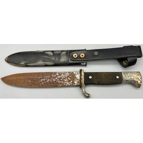 220 - WW2 German RZM Marked Hitler Youth Knife and Scabbard.